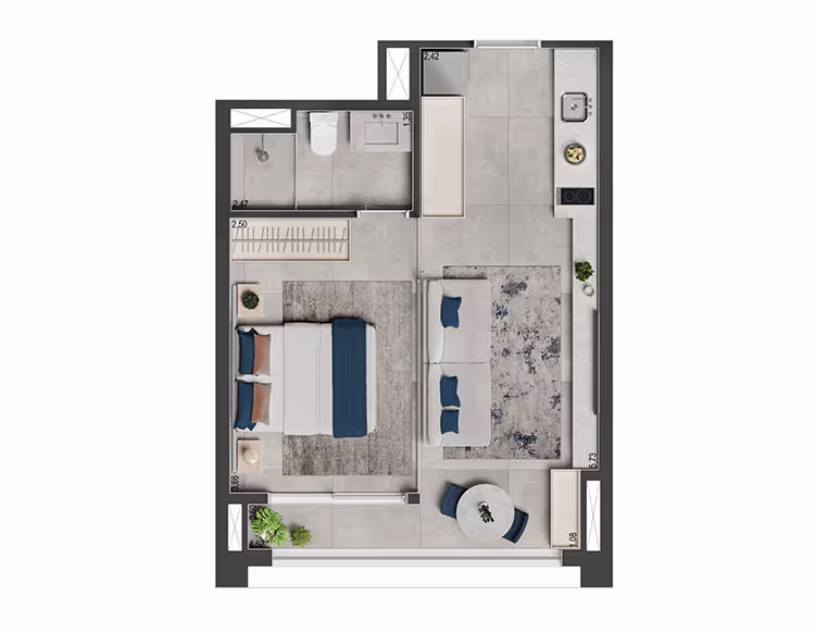 APTO DE 1 SUÍTE / 34 M2