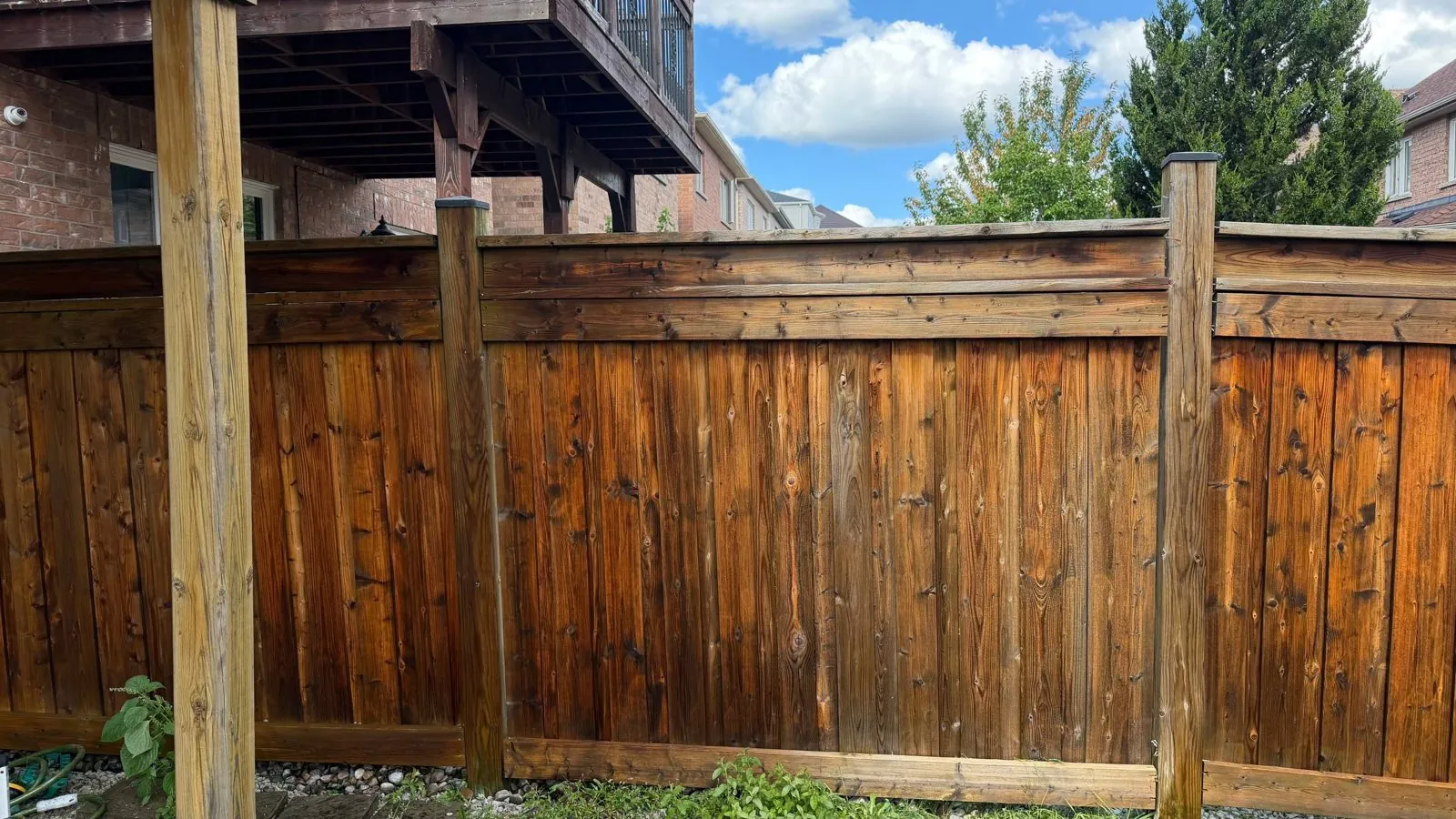 Maple Fence Restoration: Pressure Washing, Sanding, Staining & Post Repair