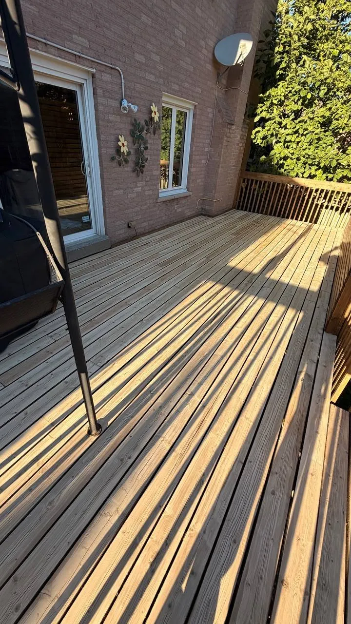 Deck Restoration and Staining in Thornhill: Peeling Stain Sanded Off, Refinished with a Penetrating Oil Stain