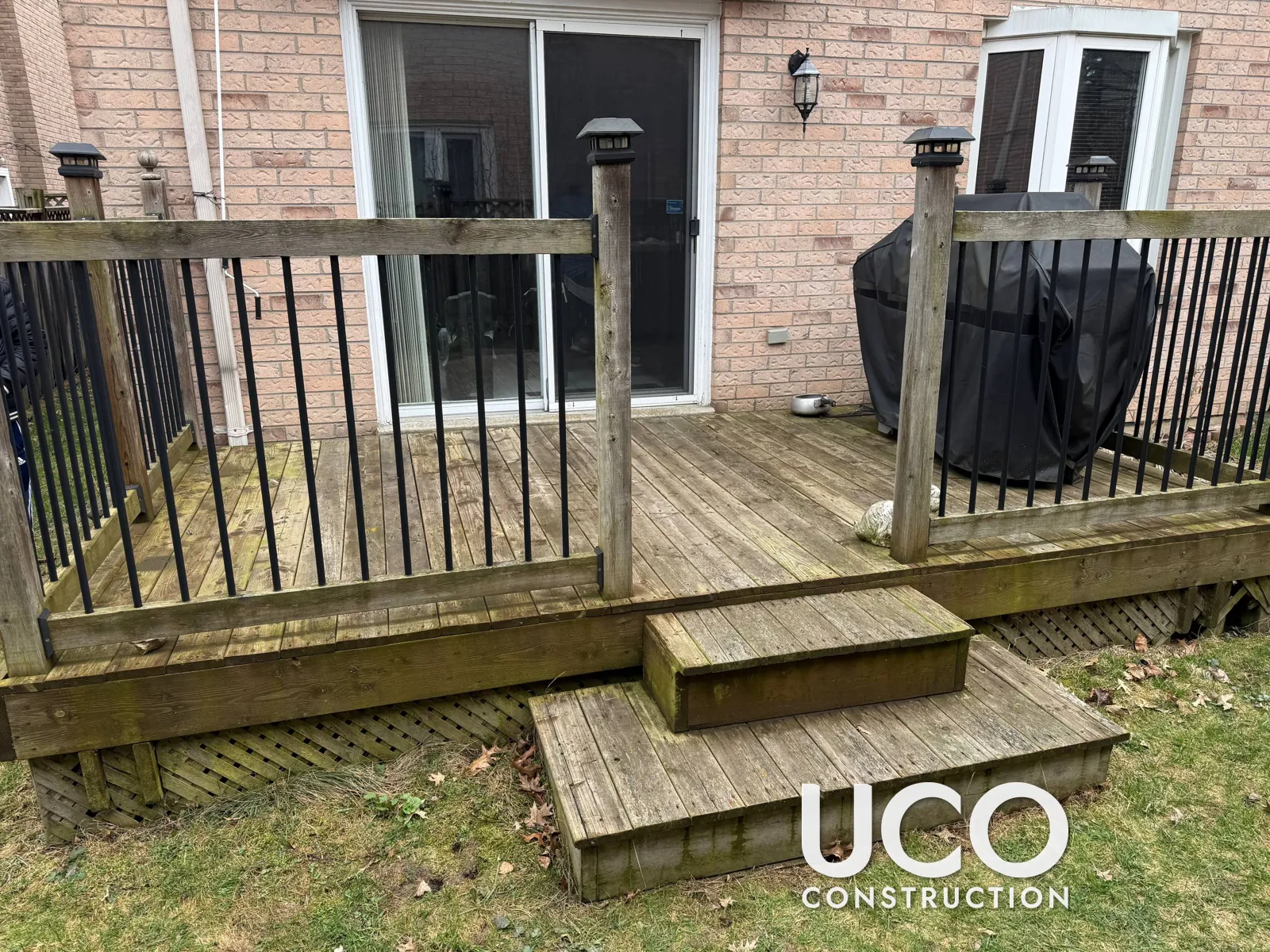 Deck Repair in Scarborough: Mildewed Deck Power Washed, Worn Boards Replaced and Old Lattice Swapped for Solid Wood Deck Skirting