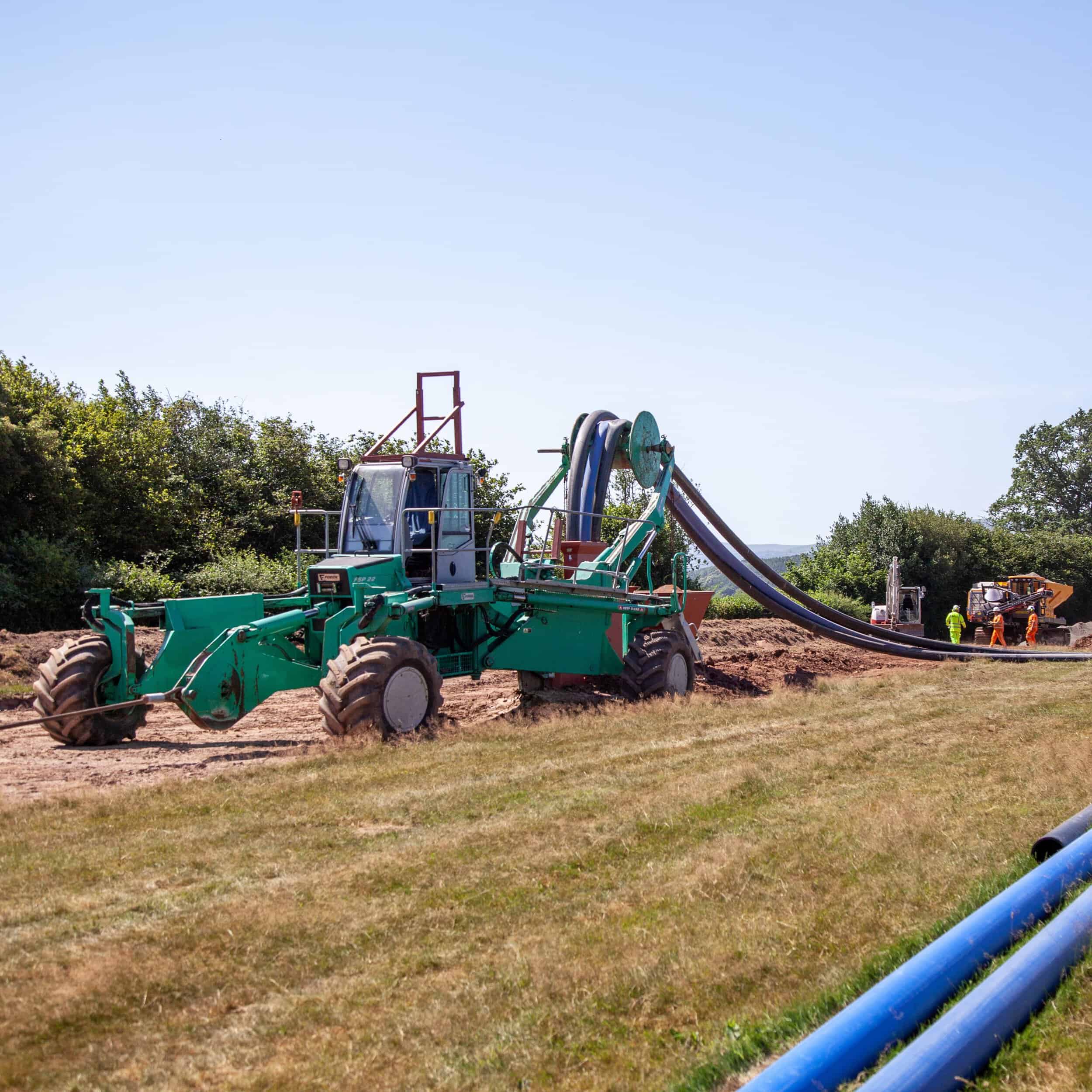 Cable plough water installation