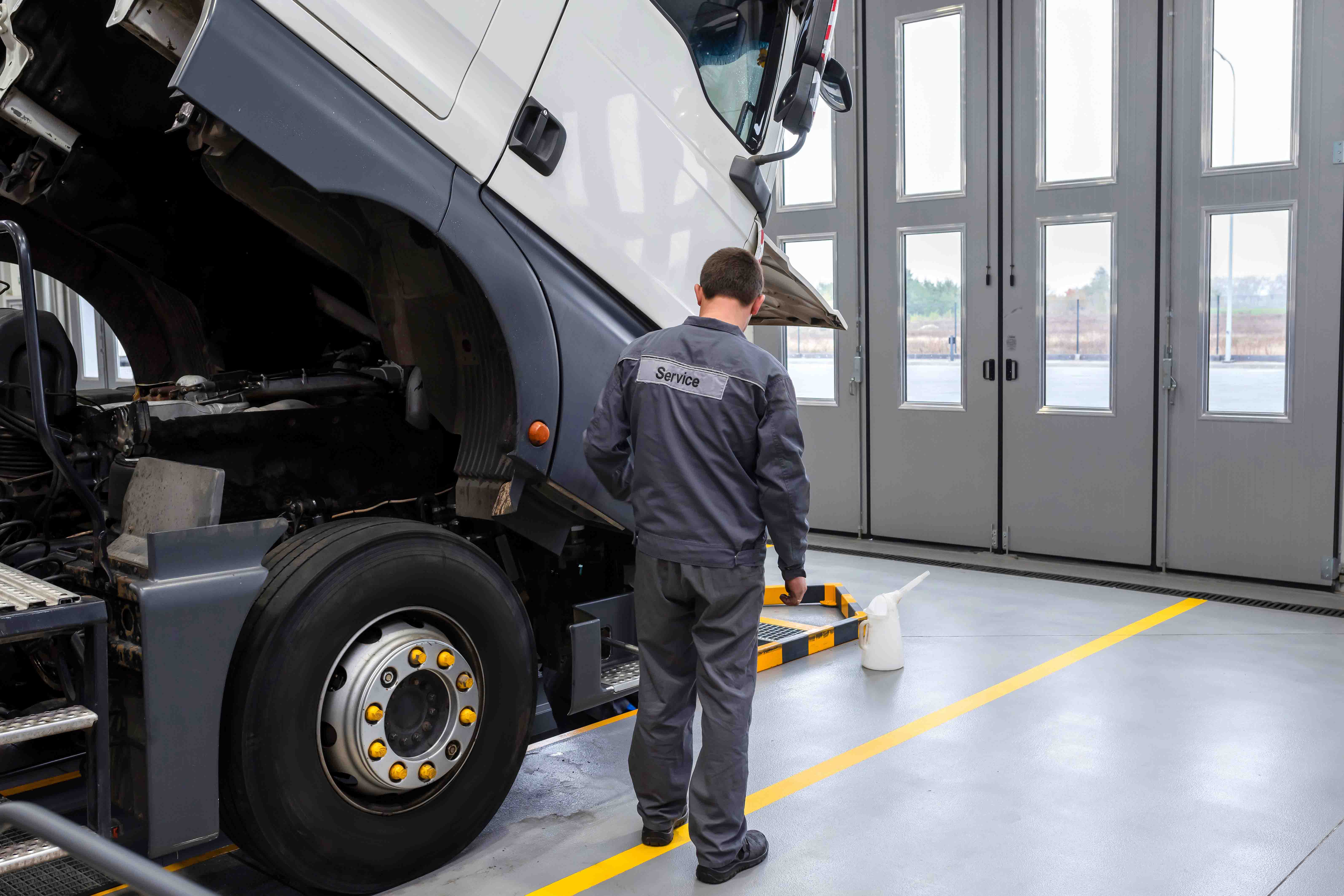 LEVRAM Heavy Diesel Mechanic in Melbourne servicing and maintaining a truck logbook service