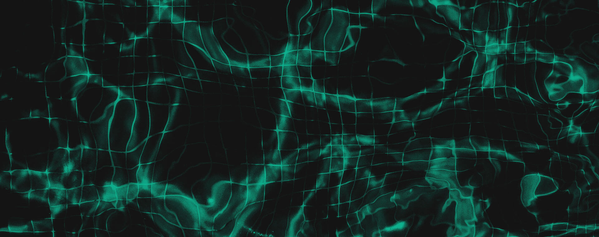 Green and black background image with a close up shot of a pool with water