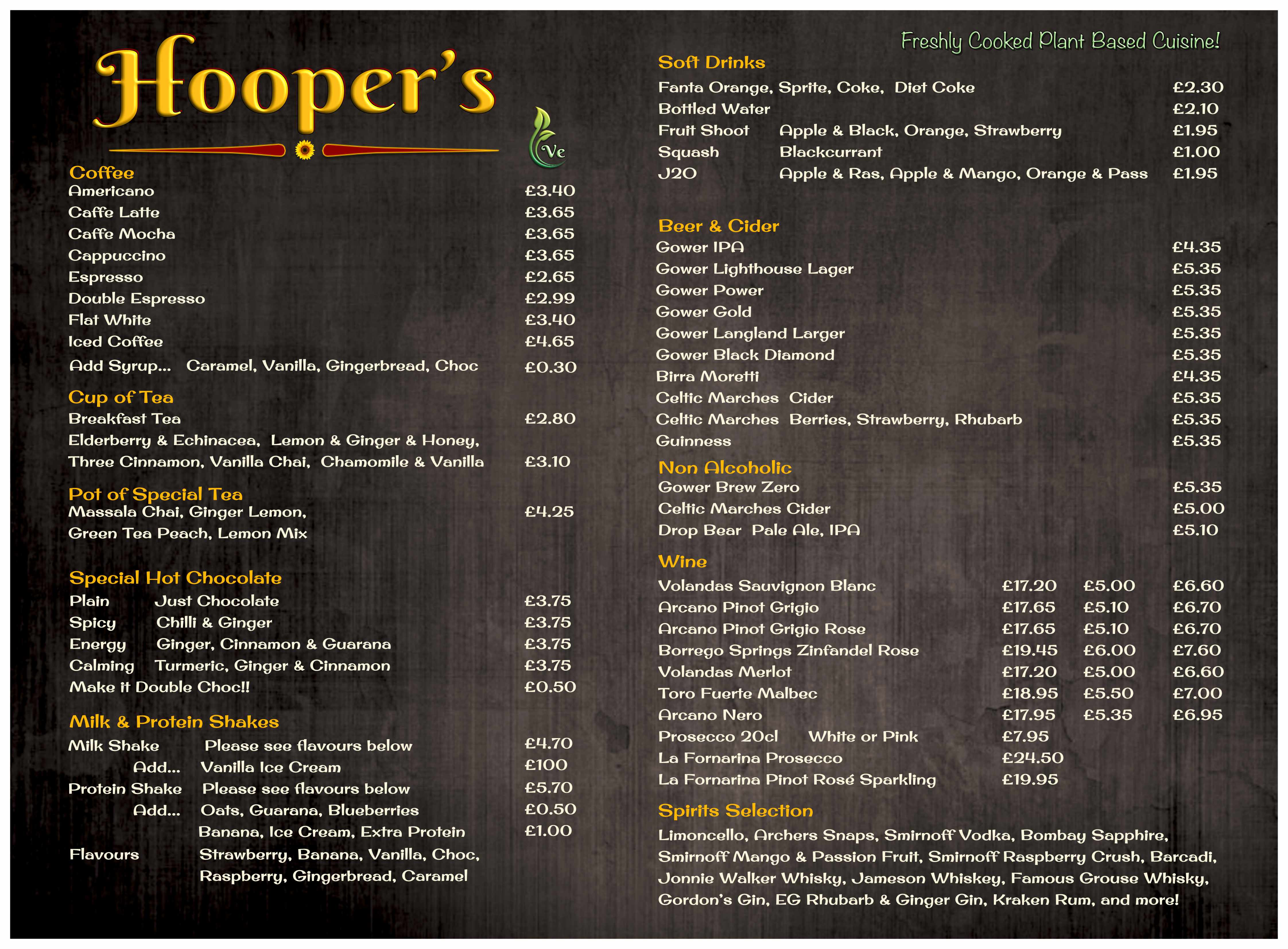 The Drinks Menu