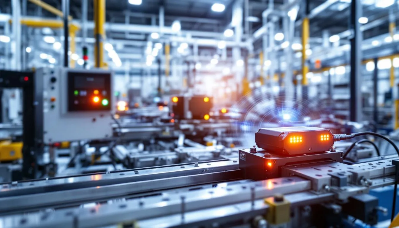 L'immagine mostra sensori wireless avanzati installati su apparecchiature industriali, che monitorano attivamente le prestazioni e trasmettono dati in tempo reale per la manutenzione predittiva. Questi sensori svolgono un ruolo fondamentale nell'ottimizzazione delle prestazioni delle apparecchiature, nella riduzione dei costi di manutenzione e nella minimizzazione dei tempi di inattività imprevisti attraverso l'analisi dei dati e le tecniche di apprendimento automatico.