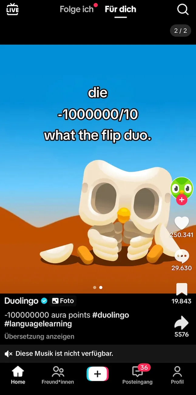 Quelle: Tiktok/duolingo