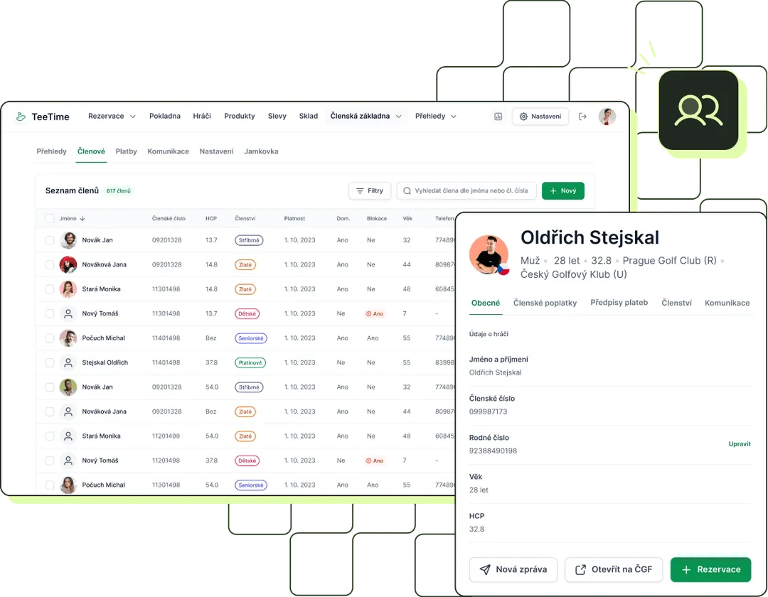 Member Managing Tool - TeeTime Software
