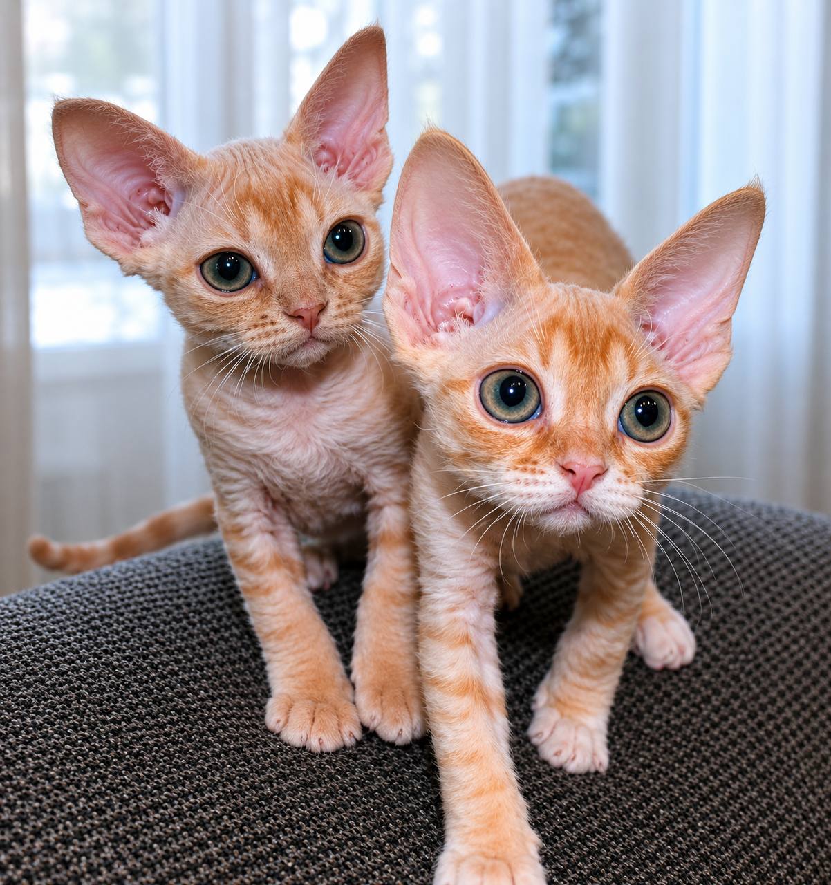 three cats on a pink background