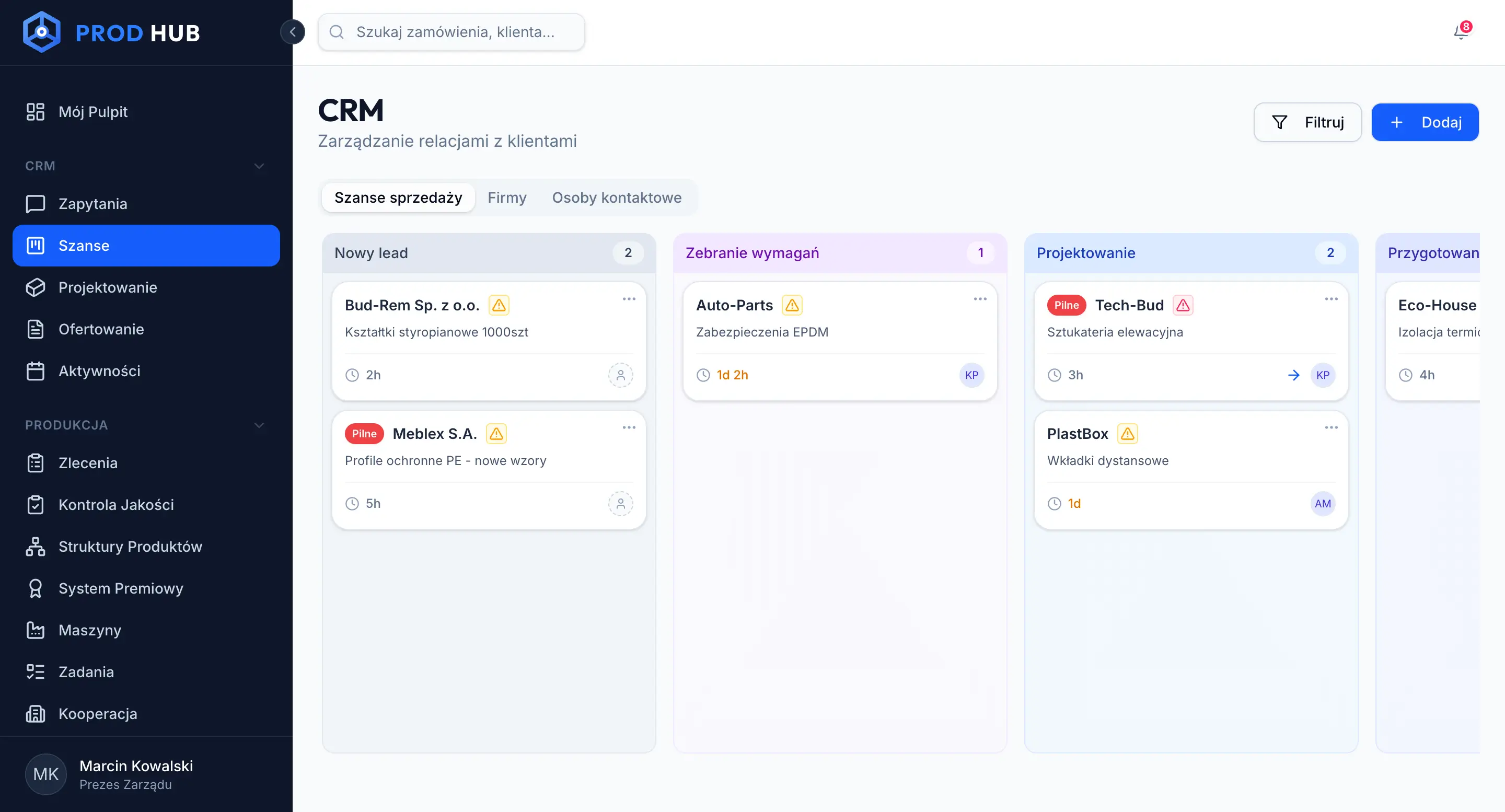 system crm dla produkcji