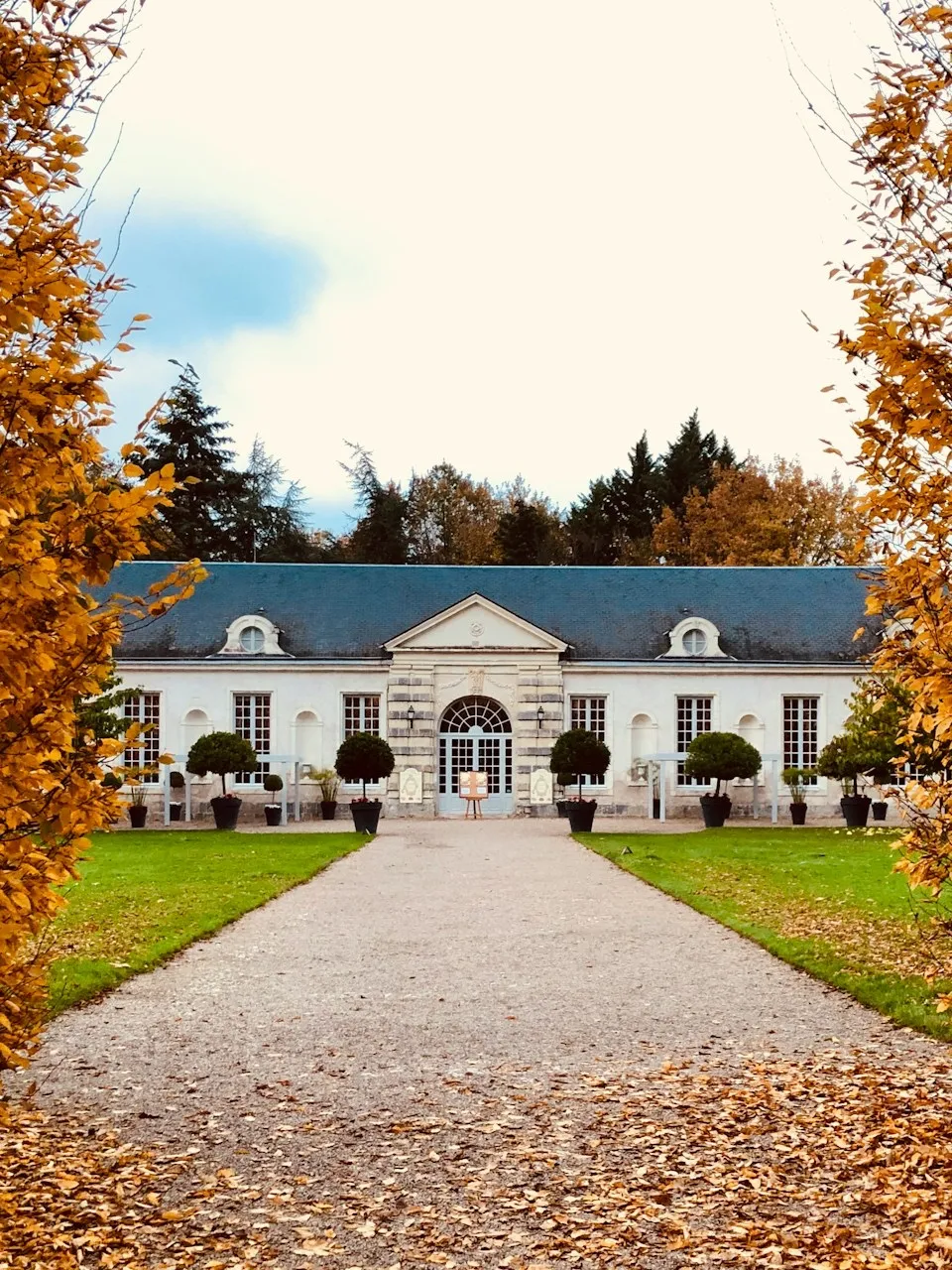 The entrance to a chateau in the Loire Valley