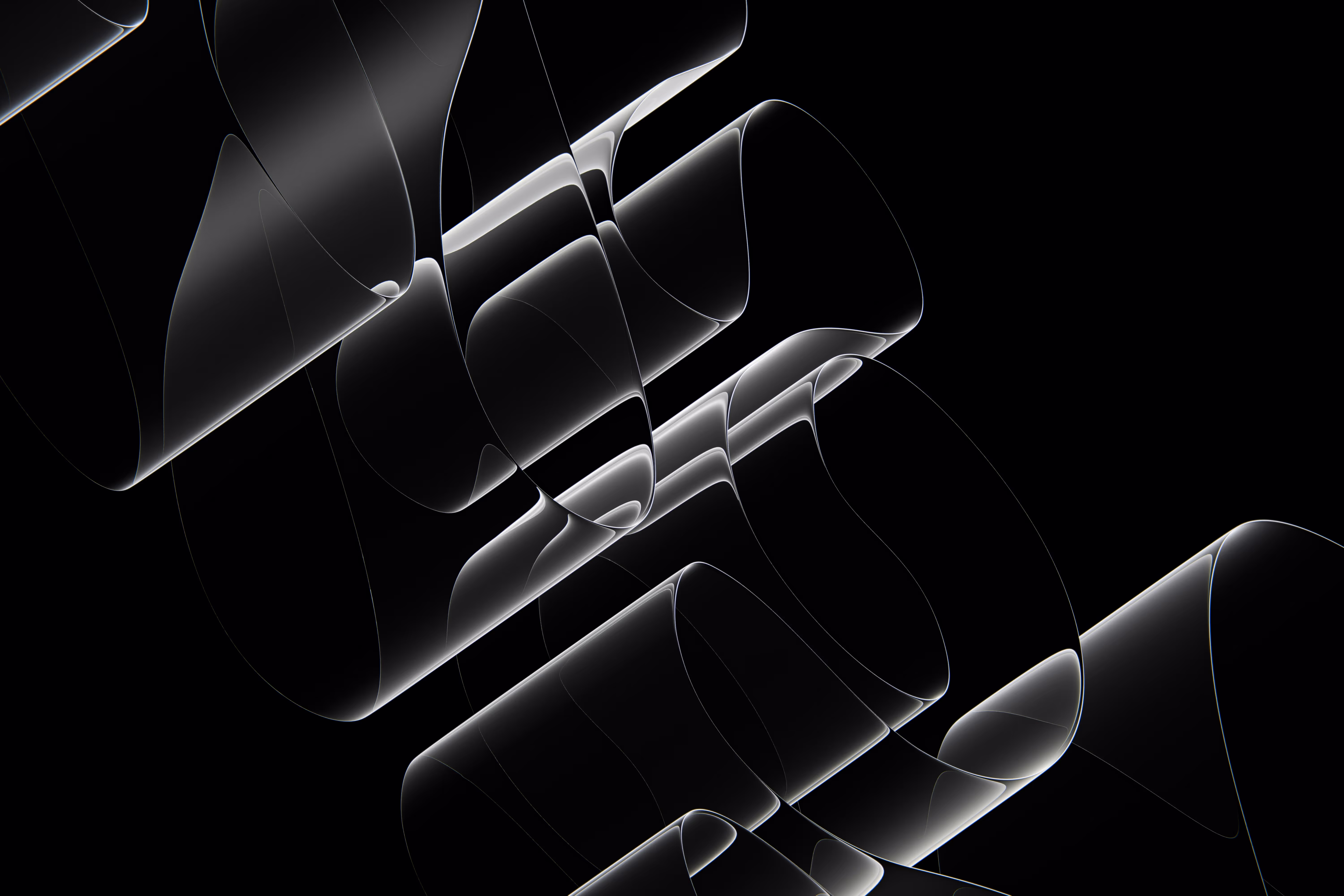Abstract shapes on black background.