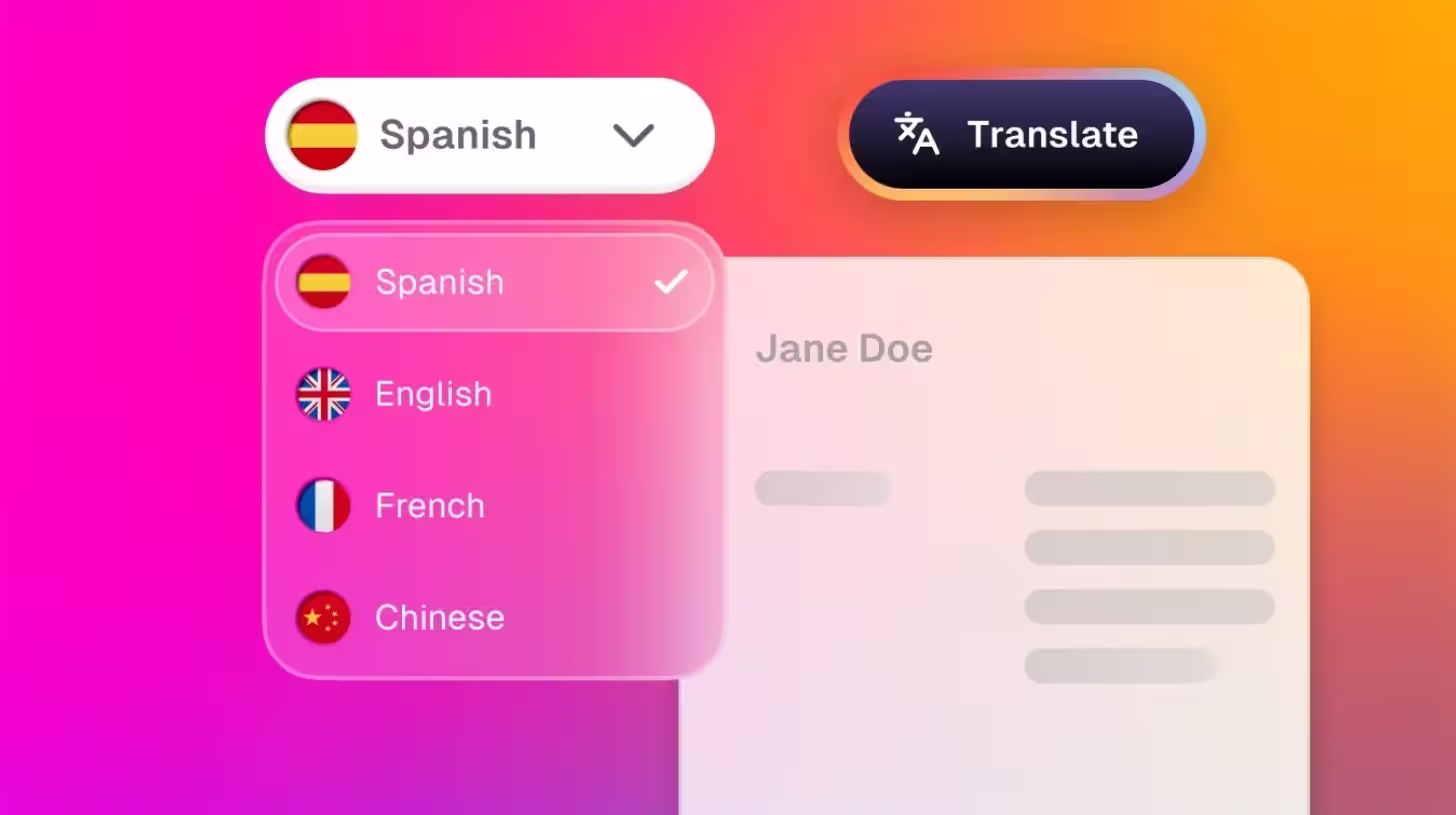 product ui of resume editing