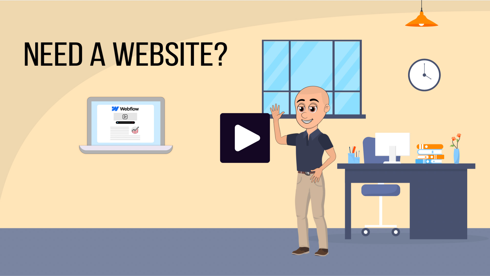 Image of a cartoon nicholas necak taking about websites