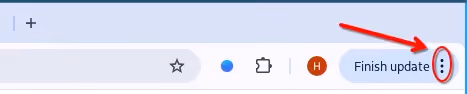 The three vertical dots menu in Google Chrome, used to access settings.