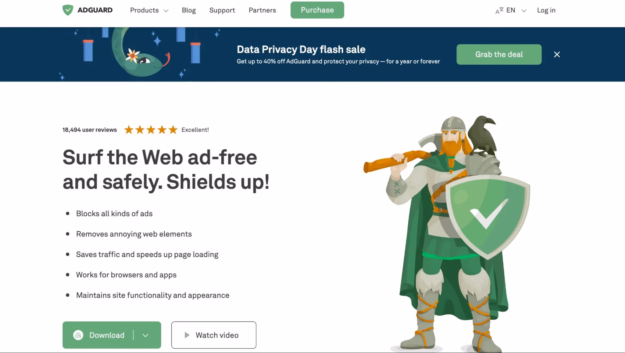 Adguard browser extension homepage