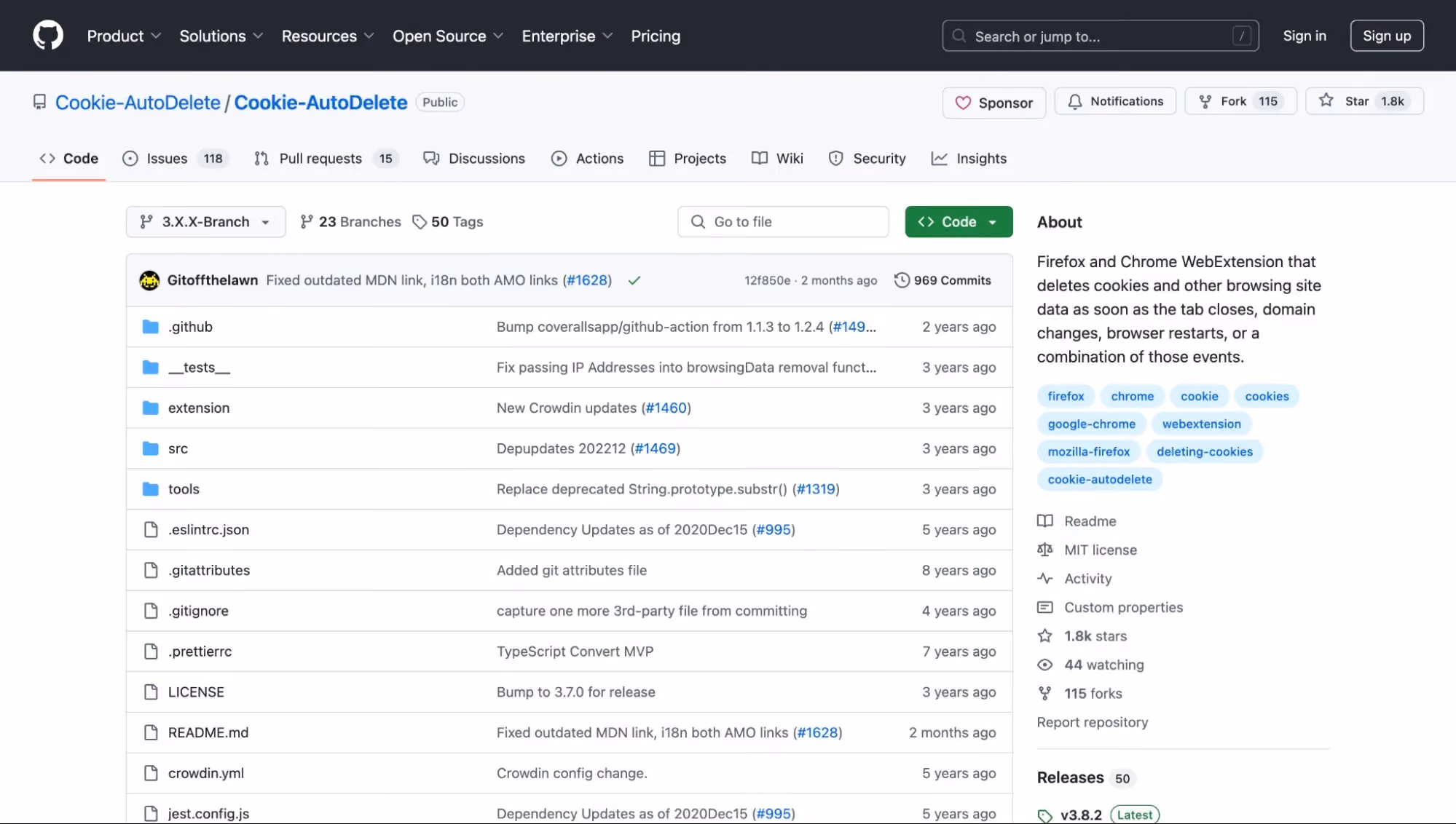 Cookie AutoDelete Chrome extension homepage