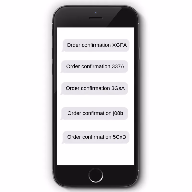 Order confirmation from xxx