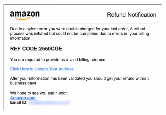 Fake Amazon Email