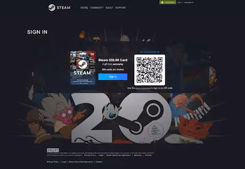 Fake Steam login page