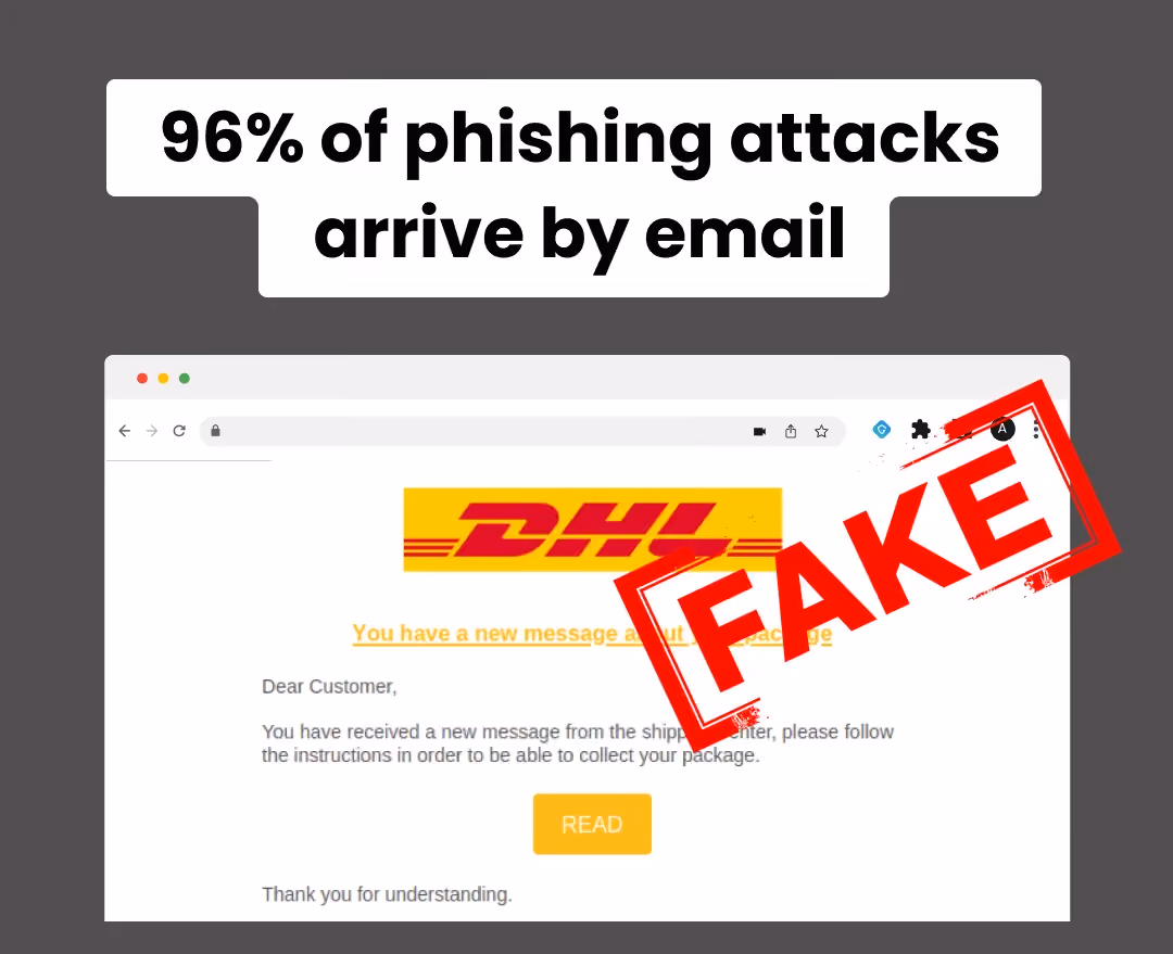 Fake DHL website