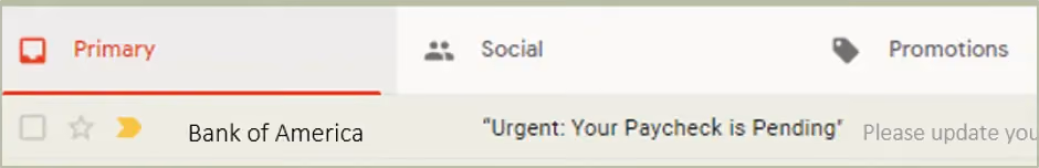 urgent bank email