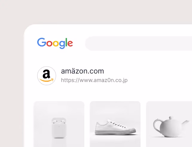 Illustration showing fake search results injected by scammers