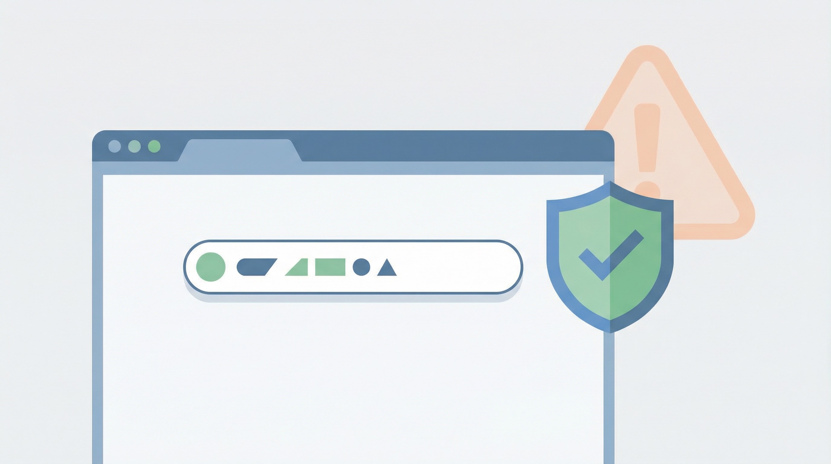 Browser window with a verified shield icon near an address bar