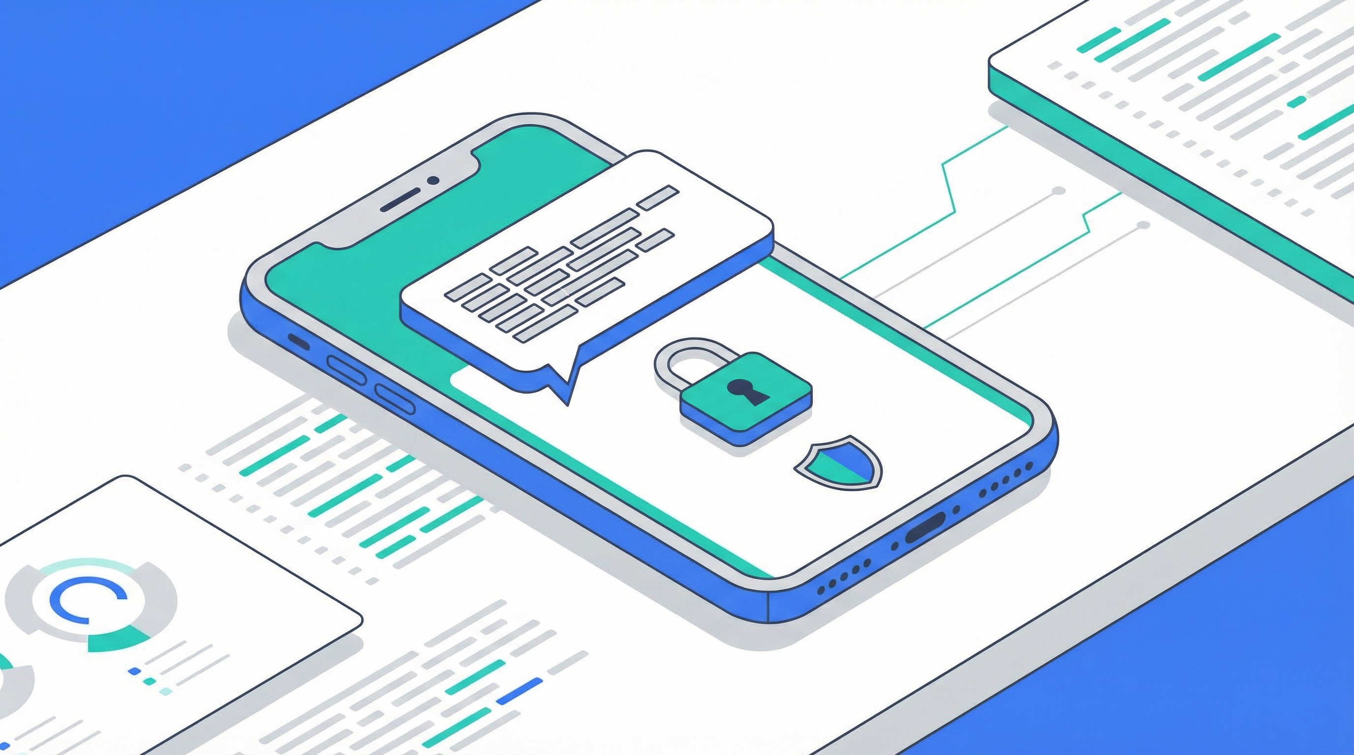 Phone message with a lock icon representing one-time code safety