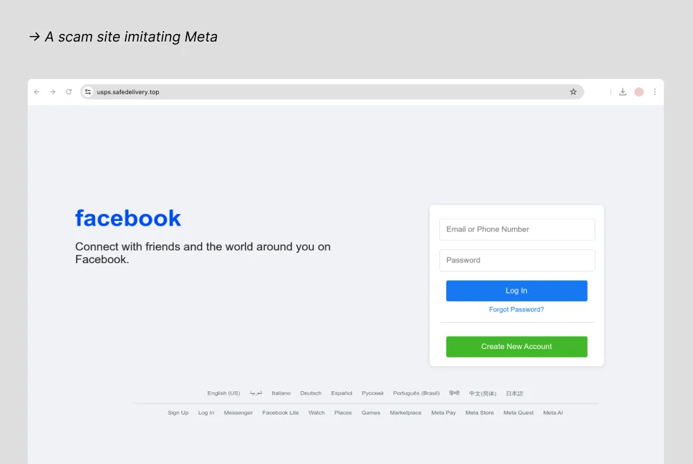 Facebook account lockout warning phishing example