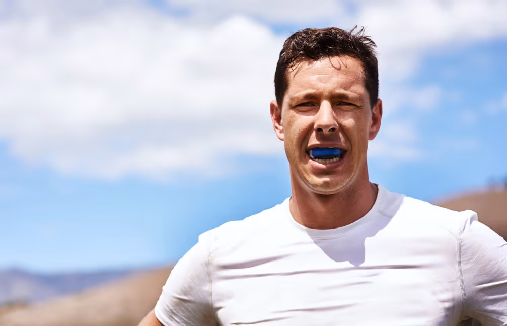Man wearing mouthguard
