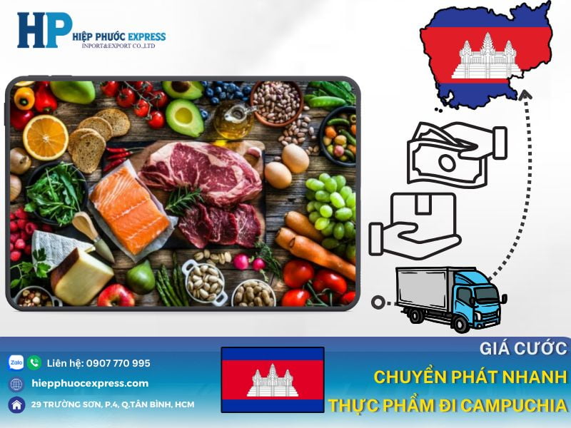 van chuyen thuc pham di campuchia bao nhieu tien