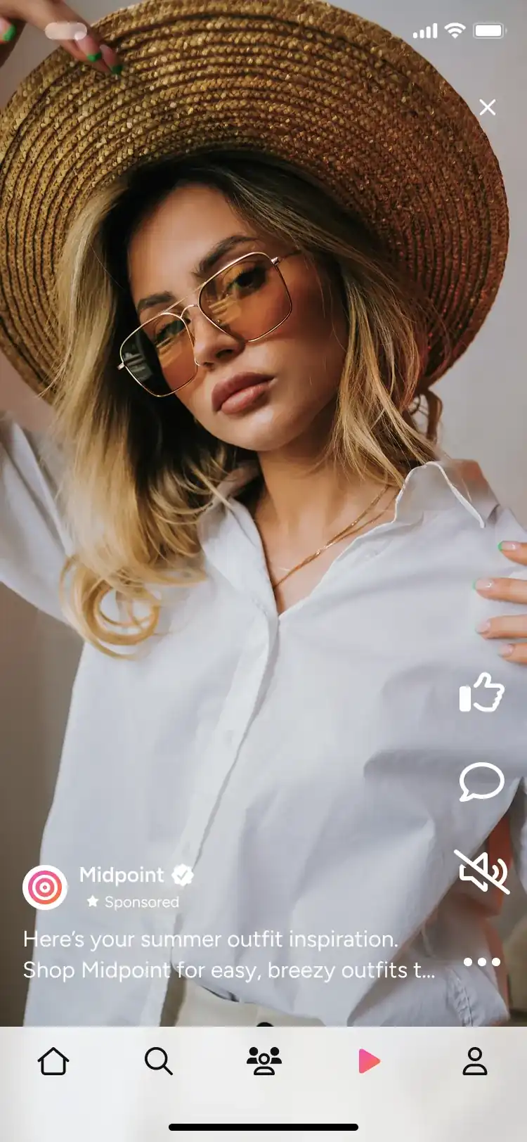 App user sharing short form content