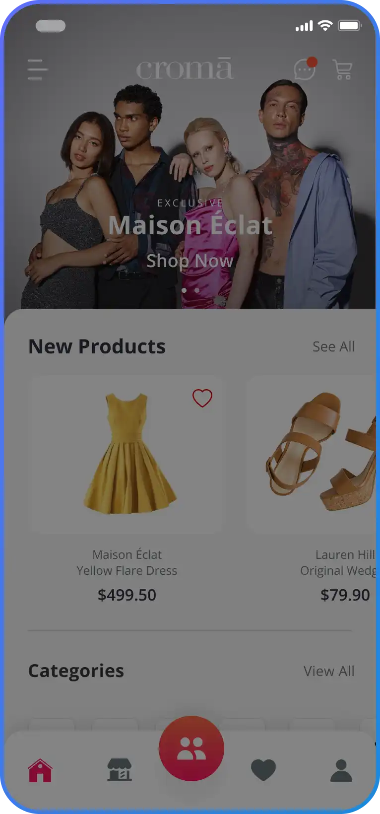 Example of an app user interface