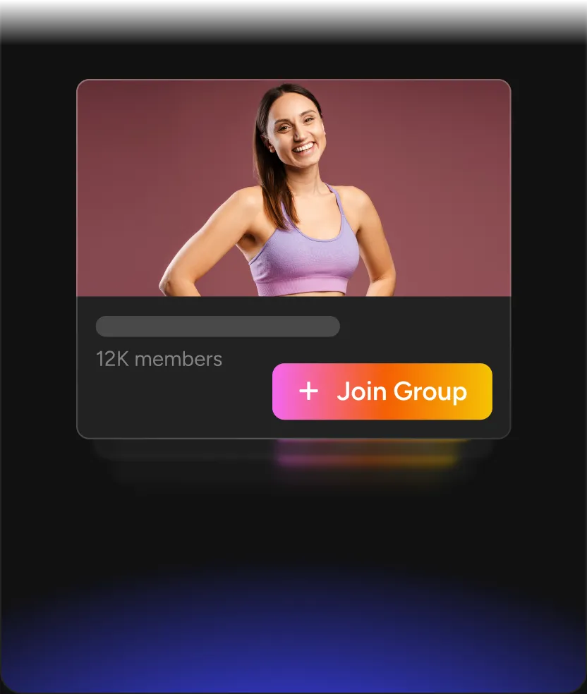 Groups component preview: community group card with join button