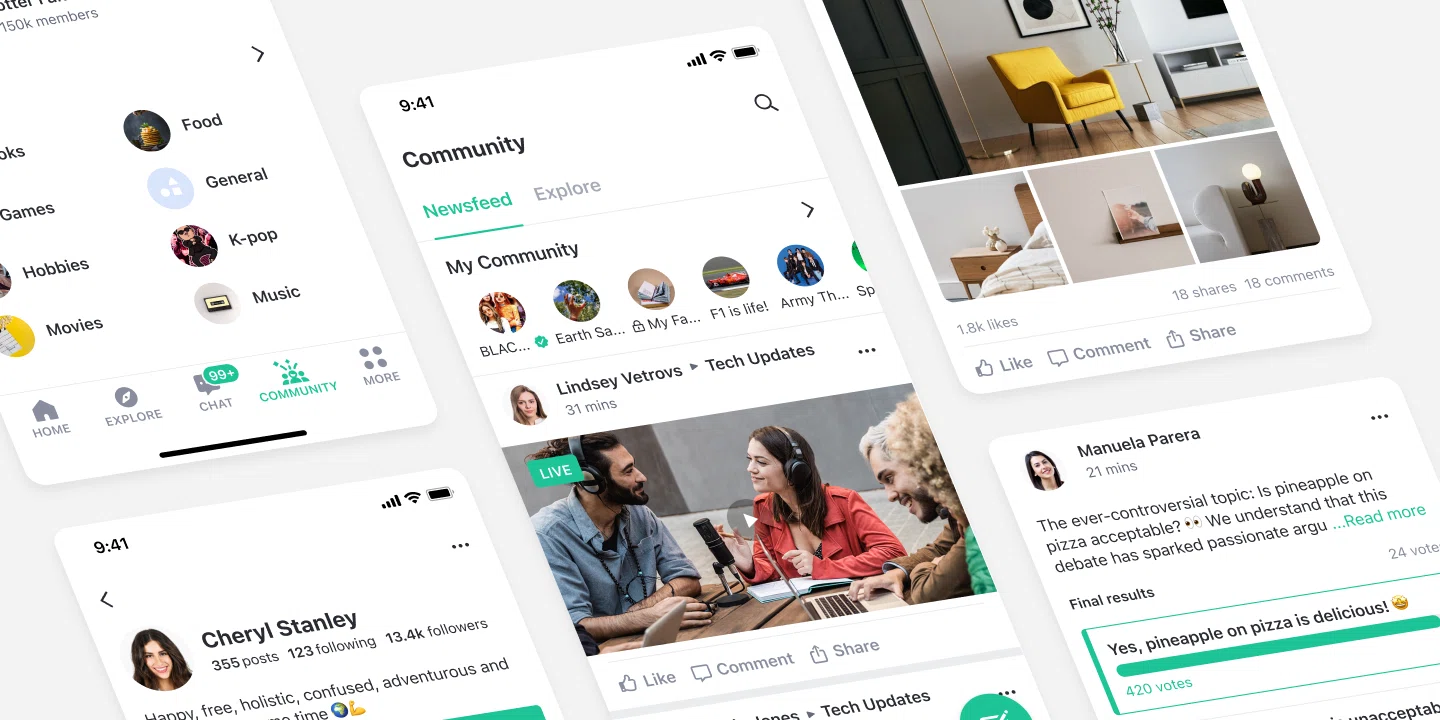 White-label social media UI kit