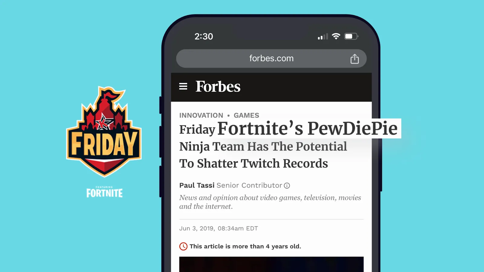 Forbes article about Fortnite