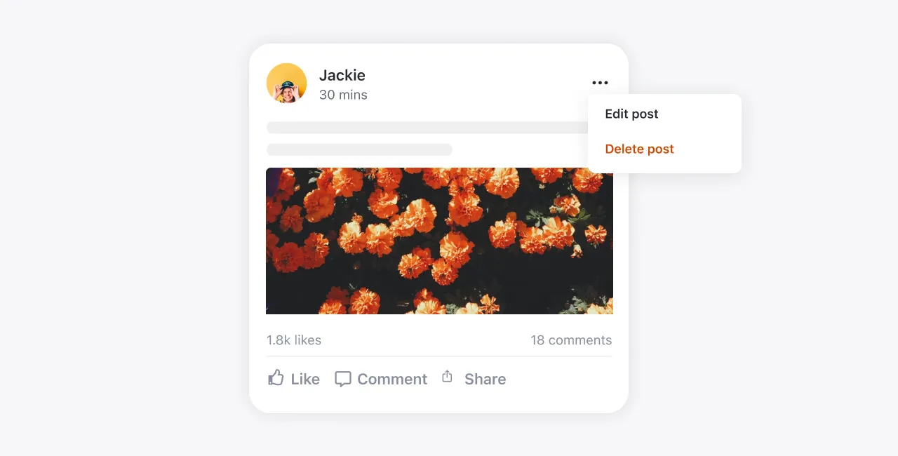 Hard delete social feature