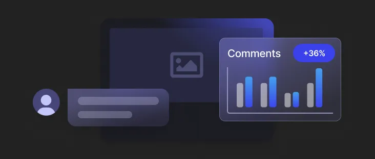 Abstract visualization of the amount of comments by users