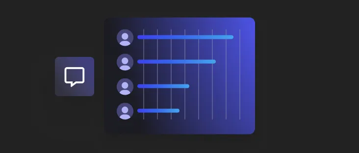 Abstract visualization of an overview of users who comment the most