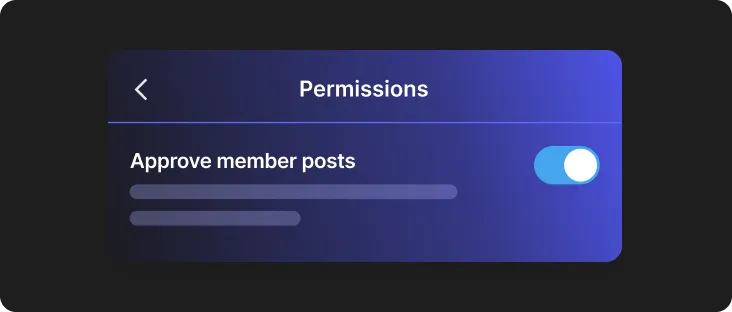 Toggle switch to enable or disable the ability for members to post