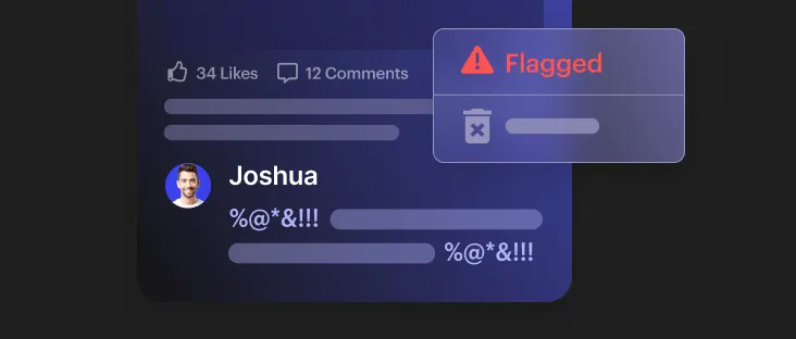 A user comment containing profanity, which is flagged by other app users