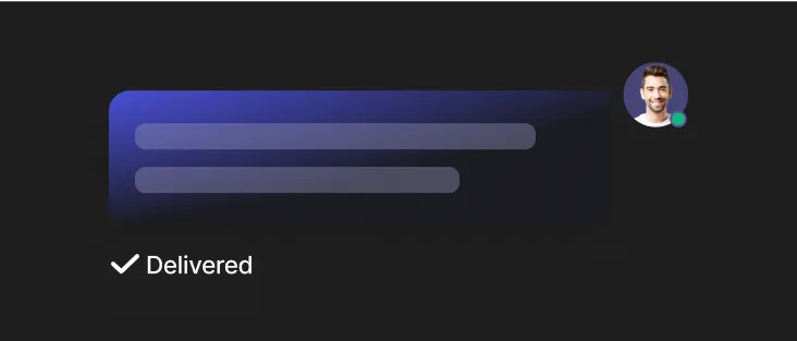 Checkmark indicating that a chat message has been successfully delivered