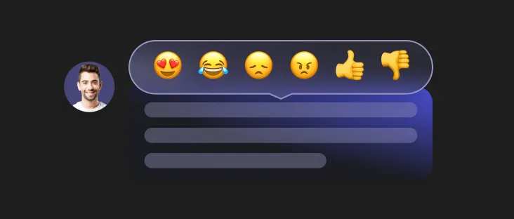 Chat message with emojis