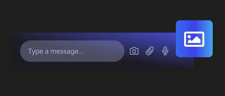 Button that users can use to send images in their chat conversation