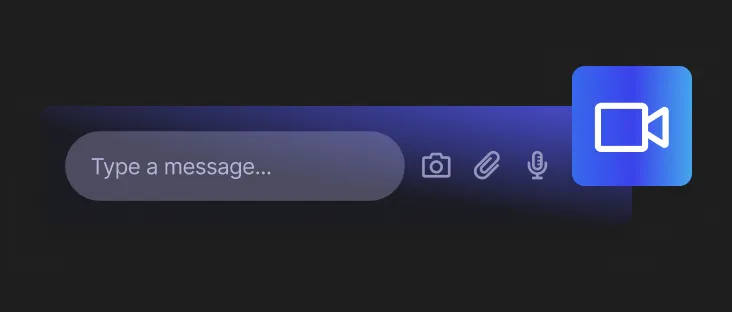 Input text field to send a video massage