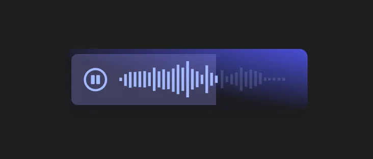 Button that users can use to record and send voice audio in their chat conversation