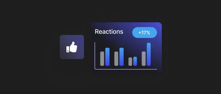 Abstract visualization of the amount of reactions by users
