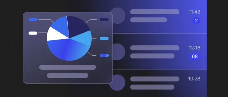 Abstract visualization of the amount of created channels