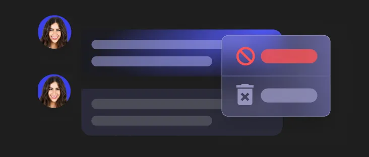 Blocking or deleting a comment