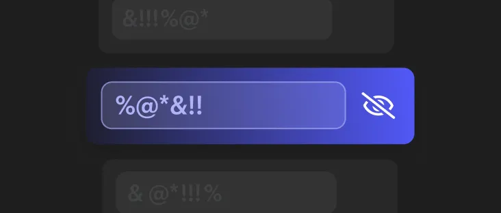 Live chat filters out predefined words automatically